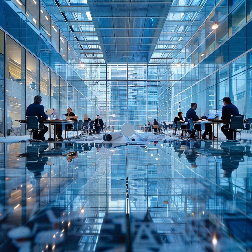 Corporate team in modern office